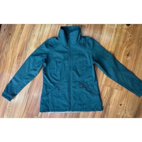 The North Face Windwall Full Zip Soft Shell‎ Blue Green Teal Jacket Womens LRG - Picture 2 of 13